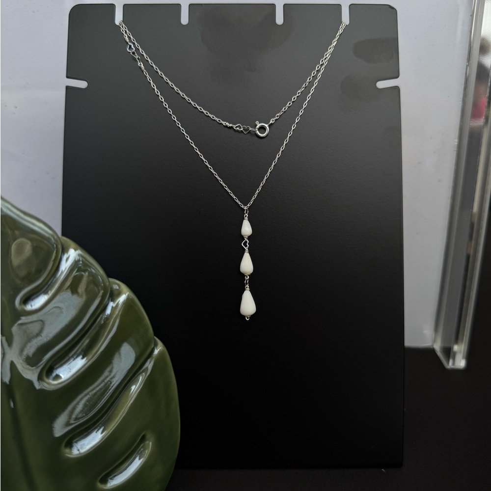 White Hawaiian Cone Shell Teardrop Necklace
